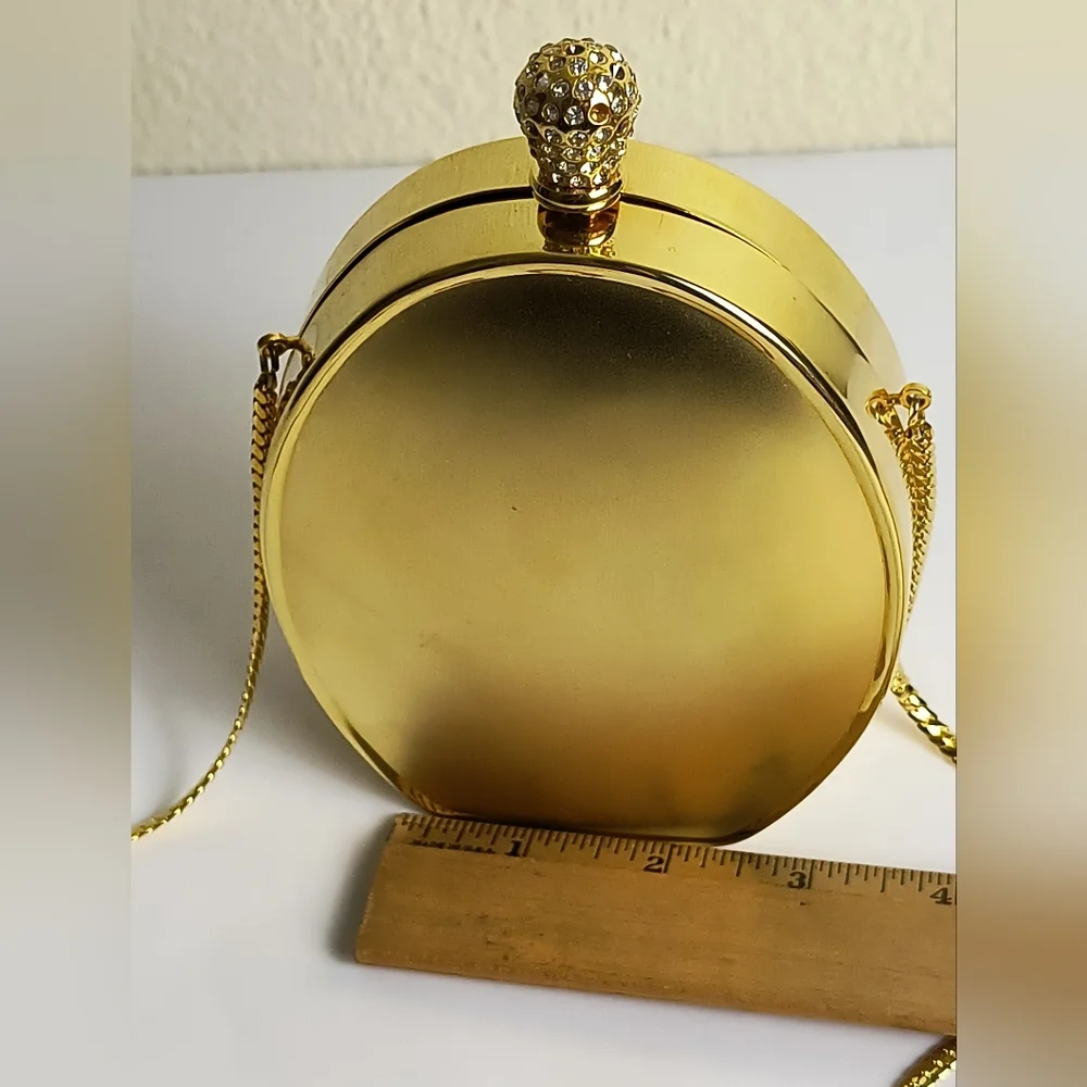 inge Christopher Oval Gold Evening Clutch Y2K Vintage Exquisite